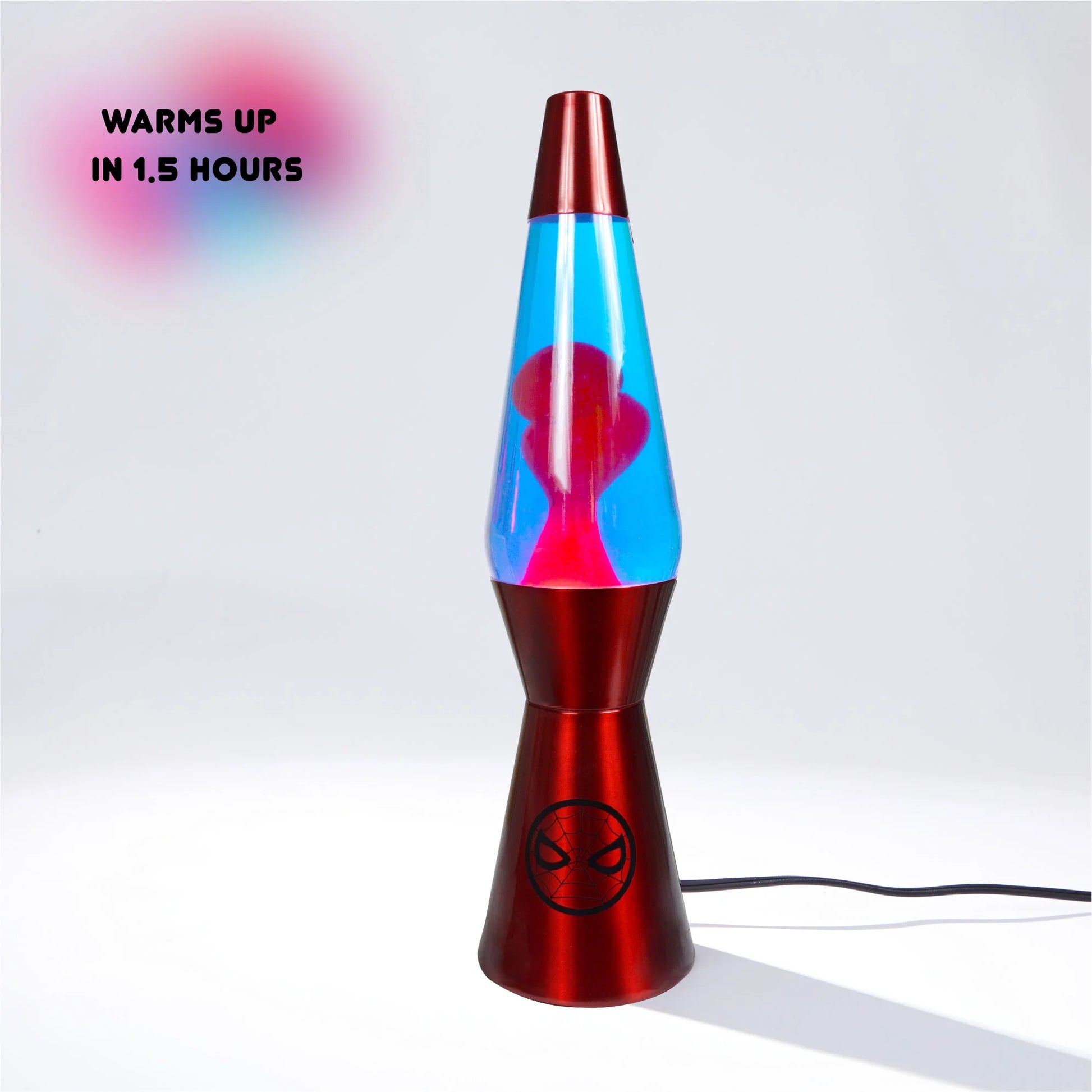 Spiderman 16" Red Lava Motion Volcano Lamp, Red Wax in Blue Liquid